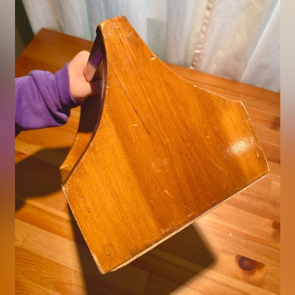 VTG Wood Craft Caddy Tool Box with Handle Decorative Plant Display Hobby Holder - Picture 15 of 16